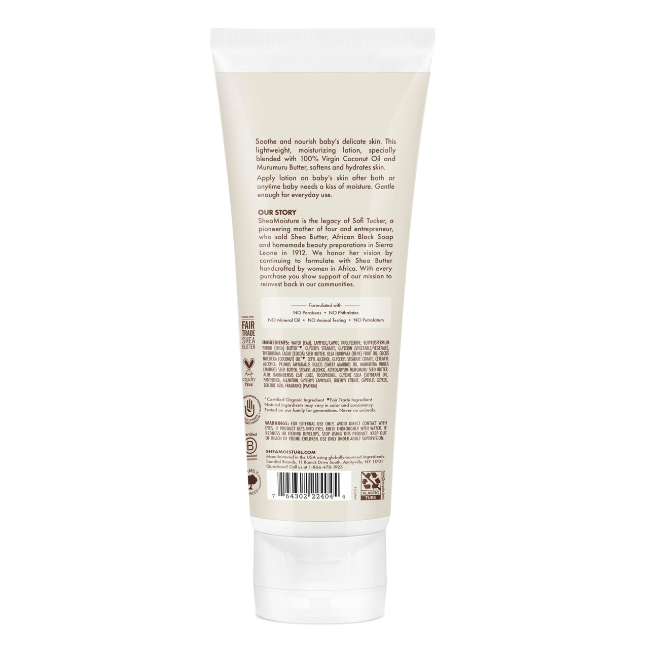 SheaMoisture Baby Lotion 100% Virgin Coconut Oil for Baby Skin Baby Lotion Clear Skin Moisturizer 8 oz