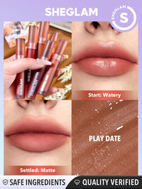 Thumbnail for SHEGLAM Soft Haze Lip Blur Waterproof Liquid Lipstick Matte Transfer-Proof Lip Tint Lasting Super Stay Lip Stain-Play Date