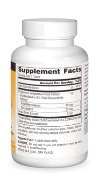 Thumbnail for Source Naturals Resveratrol, for Heart and Healthy Aging*, 80mg - 60 Tablets