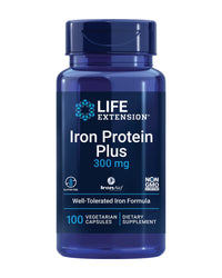 Thumbnail for Life Extension Iron Protein Plus, Iron Protein succinylate, absorbable Iron Supplement for Whole-Body Health, Non-GMO, Gluten-Free, Vegetarian, 100 Capsules