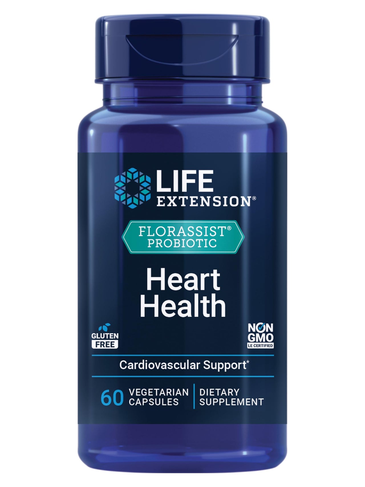 Life Extension FLORASSIST® Probiotic Heart Health, Lactobacillus reuteri 30242, Promotes Heart Health and Already Healthy Cholesterol Levels, Gluten-Free, Non-GMO, Vegetarian, 60 Capsules