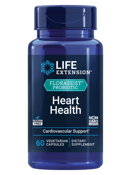 Life Extension FLORASSIST® Probiotic Heart Health, Lactobacillus reuteri 30242, Promotes Heart Health and Already Healthy Cholesterol Levels, Gluten-Free, Non-GMO, Vegetarian, 60 Capsules
