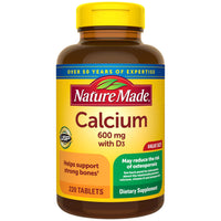 Thumbnail for Nature Made Calcium 600 mg with Vitamin D3, Dietary Supplement for Bone Support, 220 Tablets