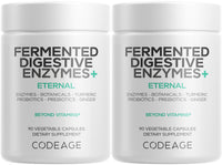 Thumbnail for Codeage Fermented Digestive Enzymes Supplement 3-Month Supply - 14 Digestive Enzymes, Probiotics, Prebiotics, Fermented Botanicals, Plant-Based Multi Pancreatic Enzymes - 1 Capsule a Day - 2-Pack