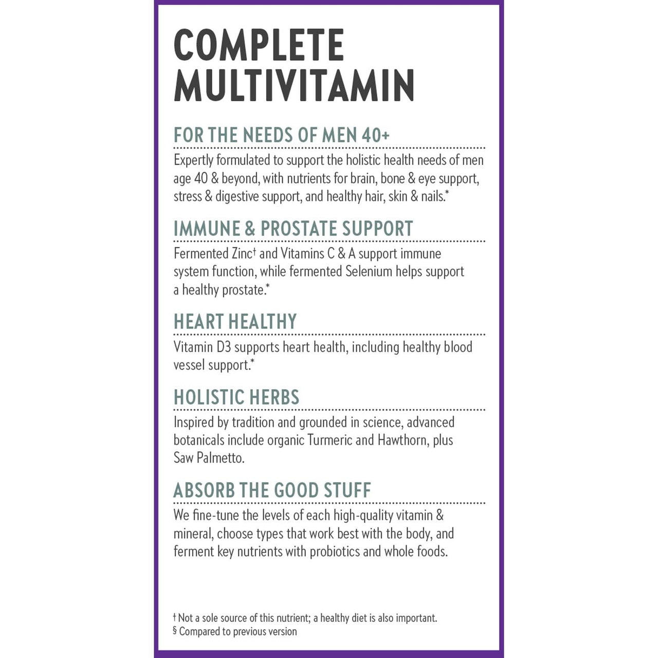 New Chapter Men’s Multivitamin 40+, Extra B6 & B12, D3, Vitamin C & Zinc, Immune, Heart, Cellular Energy, and Brain Health, Gentle on The Stomach, One Daily, Non-GMO, Gluten-Free, 72 Tablets