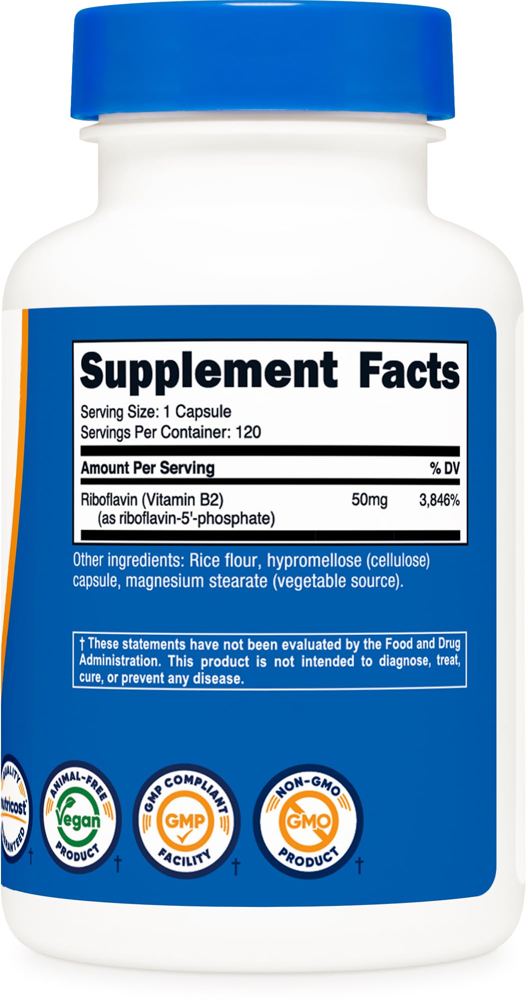Nutricost R-5-P (Riboflavin-5-Phosphate) (Vitamin B2) 50 MG, 120 Capsules - Vegan, GMO-Free