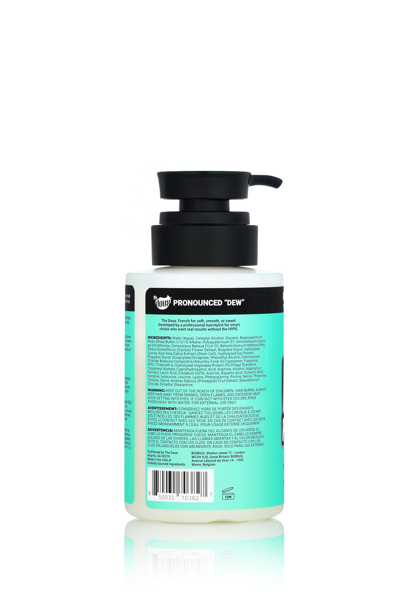 The Doux FAST FORWARD Heat Protectant & Leave-In Conditioner Spray for Curly Hair – Bond Repair Detangler with Aloe, Pataua Oil & Cactus – Anti-Frizz Heat Protection Spray for Hair, 8 oz