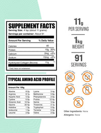 Thumbnail for BulkSupplements.com Collagen Peptides Powder - Bovine Collagen Powder, Powdered Collagen Supplement - Hydrolyzed & Gluten Free, 11g per Serving, 1kg (2.2 lbs) (Pack of 1)