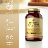 Thumbnail for Solgar Chewable Calcium 500 mg - 120 Wafers - Promotes Musculoskeletal Health - Non-GMO, Vegan, Gluten, Wheat & Dairy Free, Kosher - 60 Servings