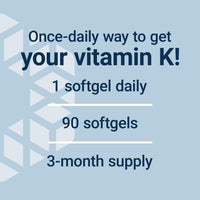 Thumbnail for Life Extension Super K, vitamin K1, vitamin K2 mk-7, vitamin K2 mk-4, vitamin C, bone/heart/arterial health, 3-month supply, Gluten-Free, 1 Daily, Non-GMO, 90 softgels