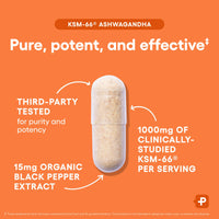 Thumbnail for Physician's CHOICE KSM-66 Ashwagandha Root Powder Extract 1,000mg - Organic - with Black Pepper for Maximum Absorption - 5% Withanolides - Stress, Mood & Athletic Support - 60 Vegan Capsules
