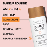 Thumbnail for Pacifica Sunny Glow Liquid Face Bronzer Drops - Face Makeup Bronzing For Face & Cheeks for Instant Sun-Kissed Glow - Vitamin C & Glycolic Acid Infused Liquid Bronzer Illuminating Highlighting Clean