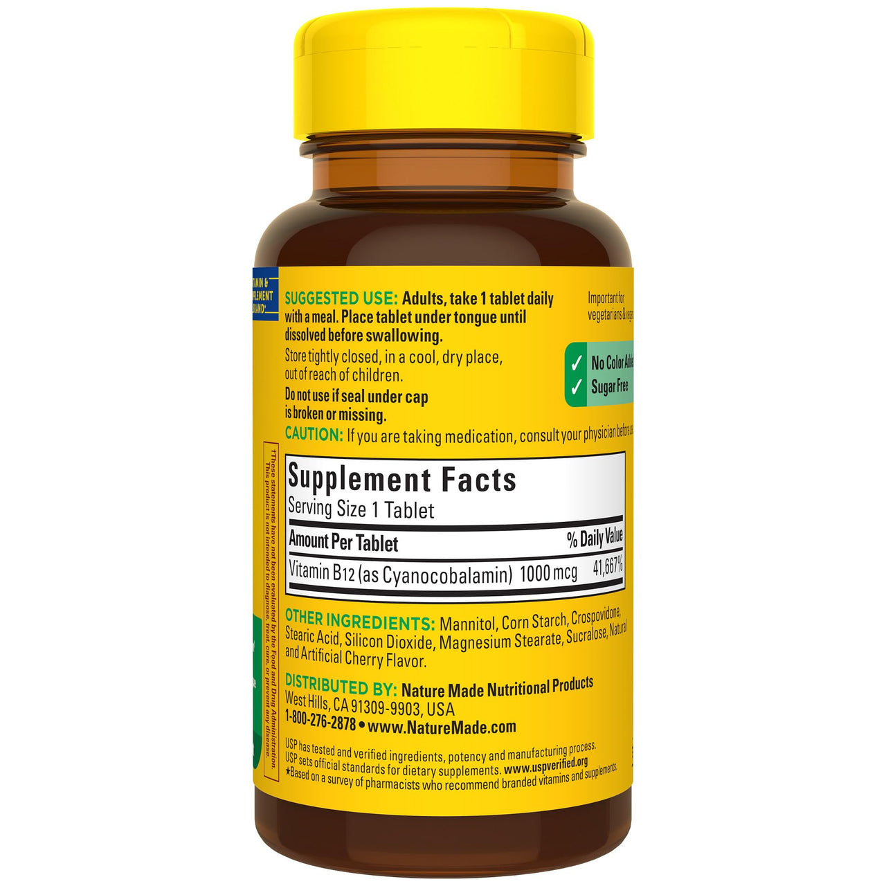 Nature Made Vitamin B12 1000 mcg, Easy to Take Sublingual B12 for Energy Metabolism Support, 50 Sugar Free Fast Dissolve Tablets, 50 Day Supply