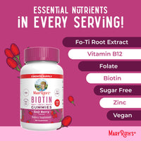 Thumbnail for MaryRuth Organics Biotin Gummies | Sugar Free | Vegan | Non-GMO | 2,500 mcg Biotin Supplement | Hair Skin and Nails Vitamins | Hair Growth Vitamins | Hair Growth Supplement | 60 Count