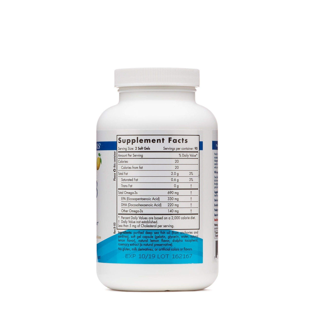 Nordic Naturals Omega-3 Lemon 1,000 mg 180 Softgels