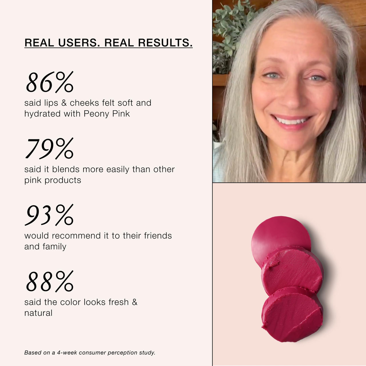 Boomstick Peony Pink ™ - Multistick for Cheeks & Lips - Vegan, Cream Blush Stick & Lipstick - Makeup for Older Women & Mature Skin Boom Stick By Cindy Joseph