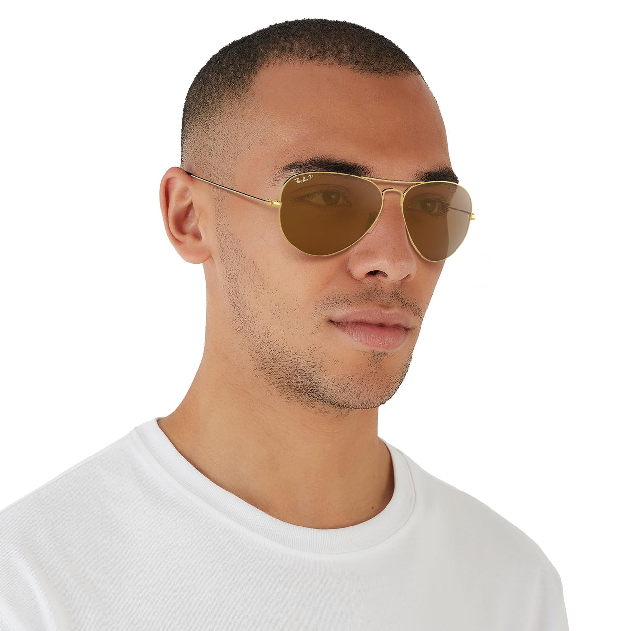 Ray-Ban Unisex RB3025 Classic Polarized Aviator Sunglasses, Gold/Brown Polarized, 58 mm