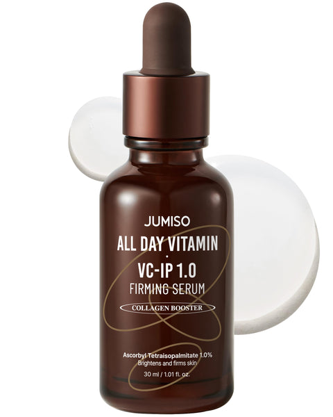 JUMISO All Day VC-IP 1.0 Firming Serum 30ml, 1.01 fl oz, Boosting Collagen, Reducing fine lines, Aronia Extract, Bakuchiol, Panthenol