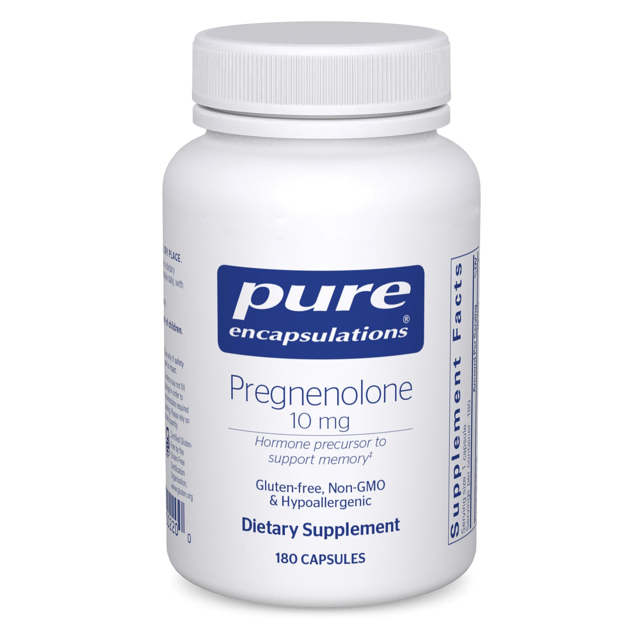Pure Encapsulations Pregnenolone 10 mg - Support Memory & Hormone Balance* - Hormone Precursor - Gluten Free & Non-GMO - 180 Capsules