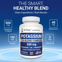 Thumbnail for Dr. Berg Potassium Tri-Blend Complex – 500 mg Potassium Supplement for Muscle & Nerve Support* – Maximum Strength Potassium Formula w/Magnesium, B6 & Taurine – 90 Capsules