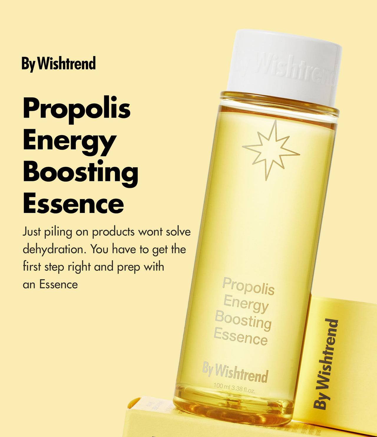 BY WISHTREND Propolis Energy Boosting Essence, Serum Booster for Propolis and Vitamin C, first treatment essence, 1st step skincarePropolis Extract Toner, 100ml, New Package