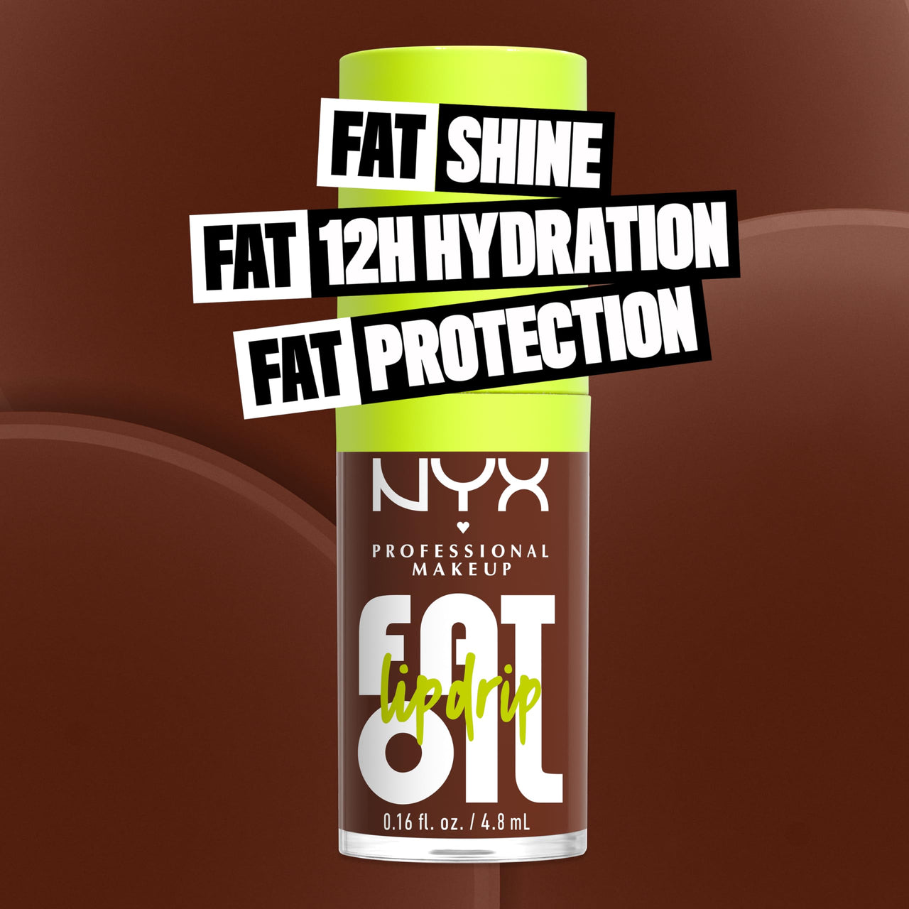 NYX PROFESSIONAL MAKEUP Fat Oil Lip Drip, Moisturizing, Shiny and Vegan Tinted Lip Gloss - Livin the Cream (Dusty Brown)