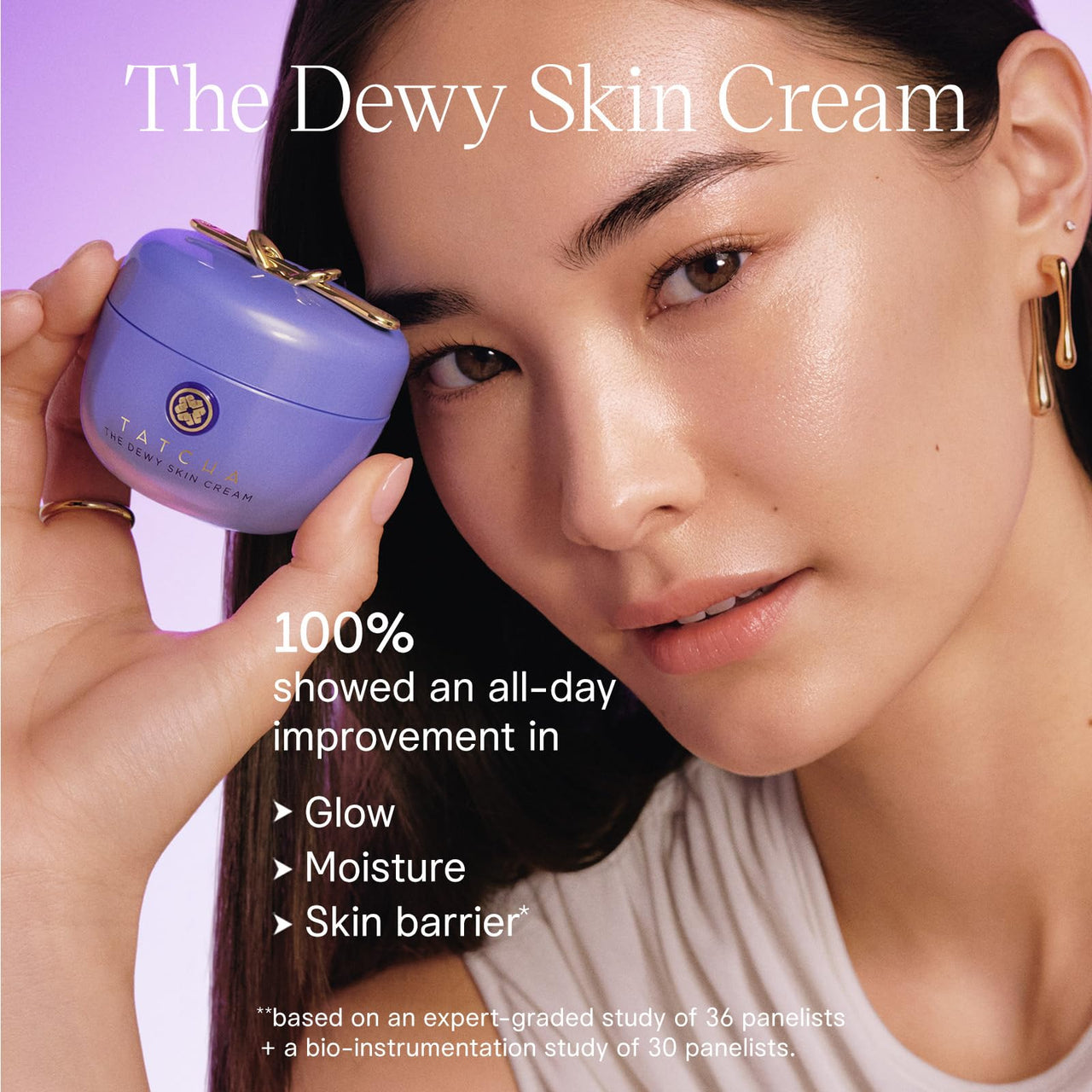 TATCHA The Dewy Skin Cream | Rich Face Cream to Hydrate, Plump and Protect Dry and Combo Skin | 10 ml / 0.34 oz