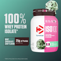 Thumbnail for Dymatize ISO100 Protein Powder, 100% Whey Isolate, Mint Chocolate Chip