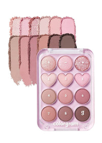 Thumbnail for COLORGRAM Pin Point Eyeshadow Palette 02 Pink+Mauve= | Ultra-Blendable Matte, Glitter, Shimmer Shades for Daily Makeup | K-Beauty Eye Palette with Easy-to-Use Calculator Design