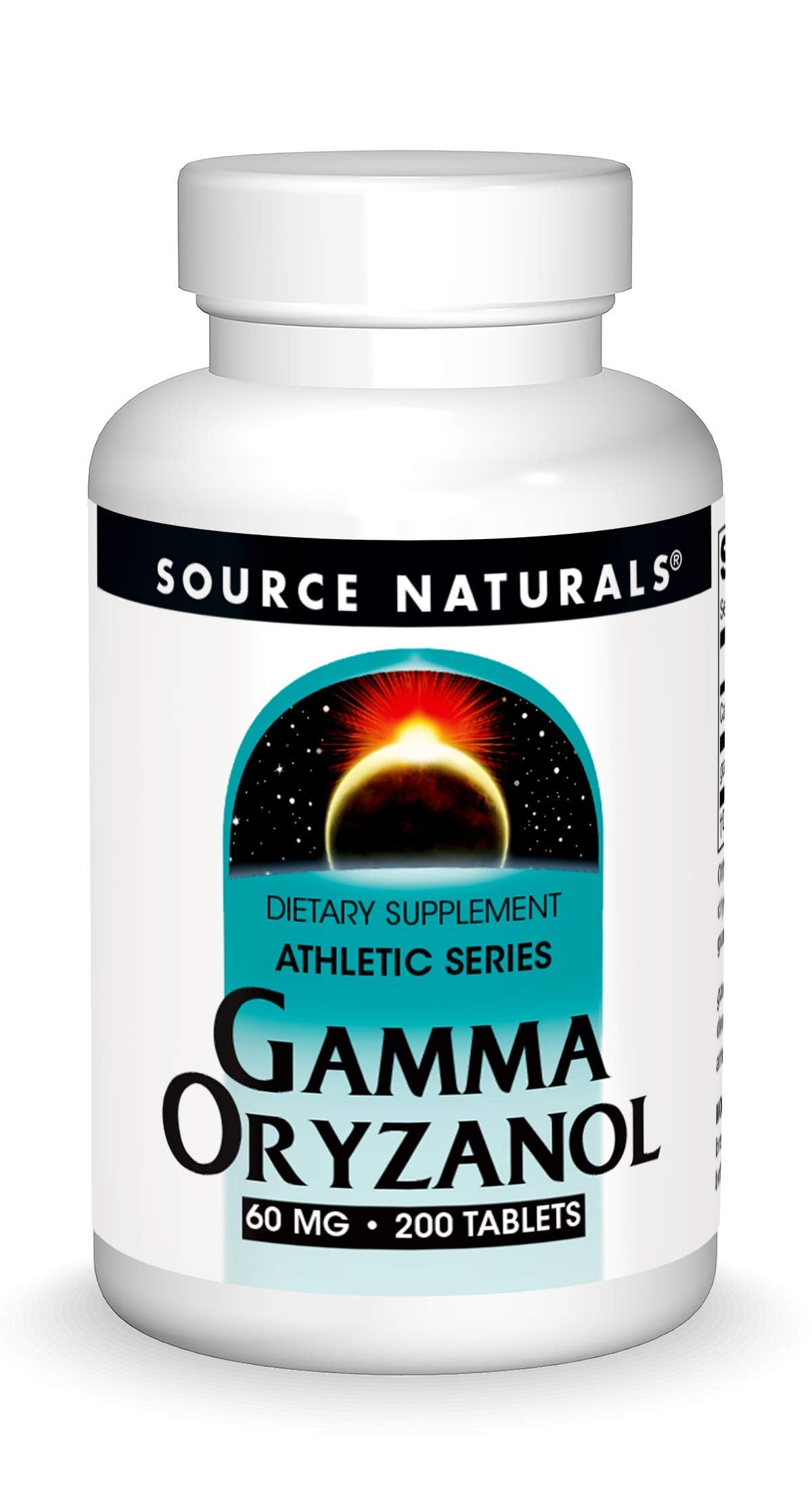 Source Naturals Gamma Oryzanol, Athletic Series Dietary Supplement Suitable for Vegetarians, 60 MG - 200 Tablets