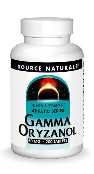 Source Naturals Gamma Oryzanol, Athletic Series Dietary Supplement Suitable for Vegetarians, 60 MG - 200 Tablets