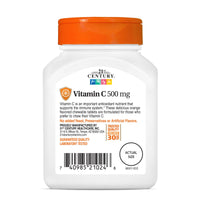 Thumbnail for 21st Century Vitamin C 500 mg Chewable Tablets, Orange, 110 Count