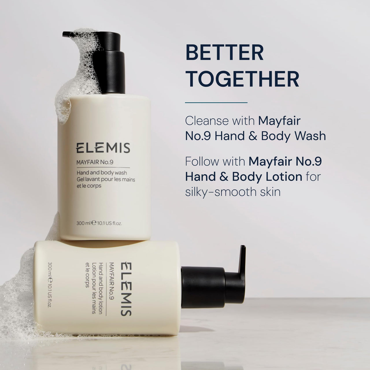 ELEMIS Mayfair No.9 Hand & Body Lotion, Lightweight Formula Hydrates, Softens, and Moisturizes Skin with Sustainable Shea Butter and Borage Oil, 300ml
