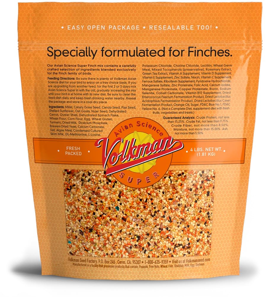 Volkman Avian Science Super Finch Bird Food 4lbs