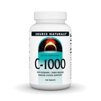 Thumbnail for Source Naturals C-1000, with Rose Hips 1000 mg for Immune System Support - 100 Time Release Tablets