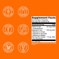 Thumbnail for Live Conscious Magwell Magnesium Zinc & Vitamin D3 - Magnesium Glycinate, Malate, & Citrate - Triple Supplement for Women & Men - for Sleep, Bone, Heart, Immune Support - 120 Caps