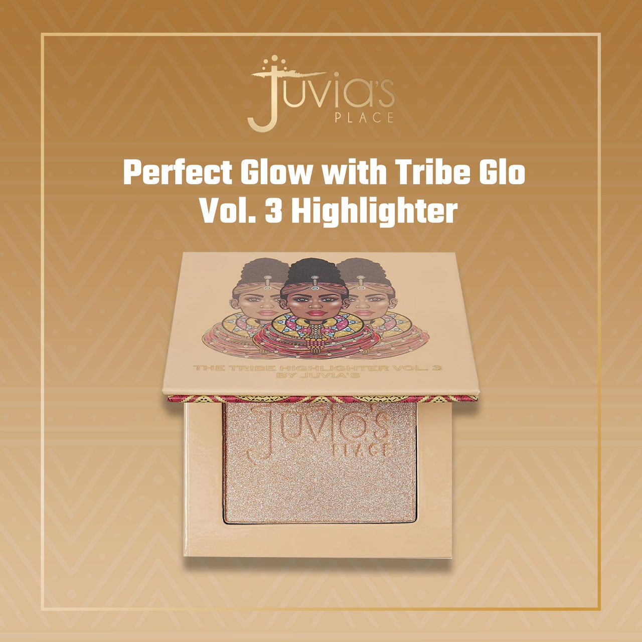 Juvia's Place - Tribe Highlighter Vol. 3 - Glow Highlighter Face Makeup Powder - Shimmering Glow Finish perfect for cheekbones, Radiant Mineral Shimmer, Illuminating Powder