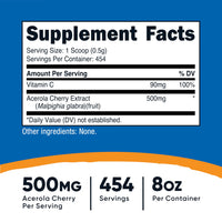Thumbnail for Nutricost Natural Vitamin C - Acerola Cherry Powder 0.5 LB - Gluten Free & Non-GMO