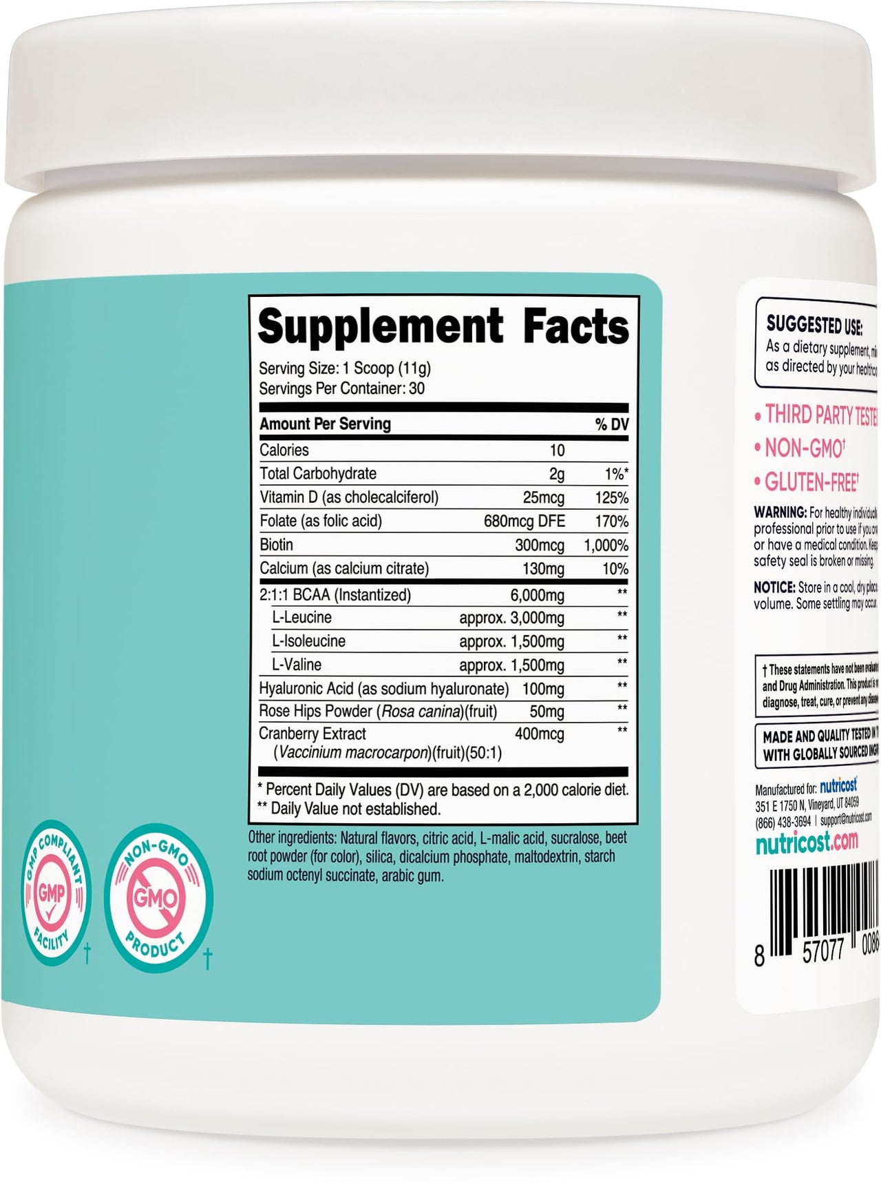 Nutricost BCAA for Women (Strawberry Lemonade, 30 Servings) - Formulated Specifically for Women - Non-GMO and Gluten-Free