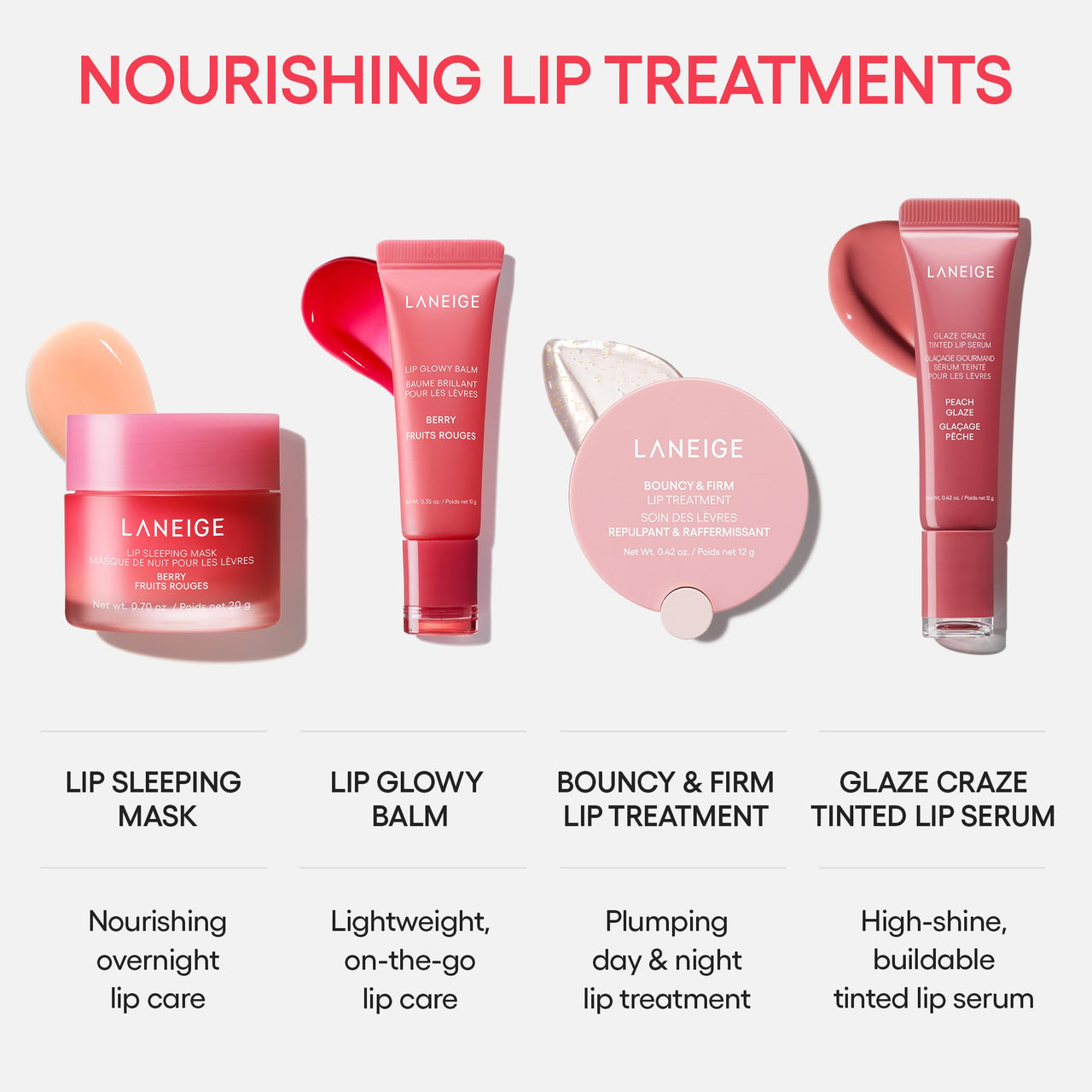 LANEIGE Glaze Craze Tinted Lip Serum Raspberry Jam: Plumping, Nourishing Hydration with Polypeptide