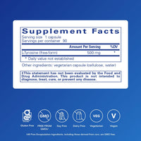 Thumbnail for Pure Encapsulations L-Tyrosine - Amino Acid Supplement - for Brain Support, Dopamine & Thyroid Function* - Vegan & Non-GMO - 90 Capsules