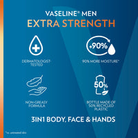 Thumbnail for Vaseline Lotion for Men Extra Strength 3-in-1 for Face, Hands & Body + Original Lip Therapy for Dry Lips with Petroleum Jelly (3 Piece Set)
