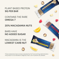 Thumbnail for Blueprint by Bryan Johnson Macadamia Nut Protein Bars â€“ Variety Pack Protein Bars - Lemon, White Cocoa & Raspberry â€“ Vegan, Low Sugar, Keto-Friendly Snacks â€“ Non-GMO, Raw Nut Barâ€“ 9g Protein â€“ 12 Pack