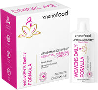 Thumbnail for Codeage Liposomal Women's Daily Vitamins Liquid Pouch Formula, Vegan Omega-3 Liquid Multivitamin Supplement, Biotin, Vitamins A, B, C, D, E, Riboflavin, Berry - Non-GMO - 30 Pouches