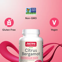Thumbnail for Jarrow Formulas Citrus Bergamot Supplement 500 mg - 120 Servings (Veggie Caps) - Antioxidant Support for Cardiovascular & Metabolic Health - Dietary Supplement - Vegan Gluten-Free- Use with QH-Absorb