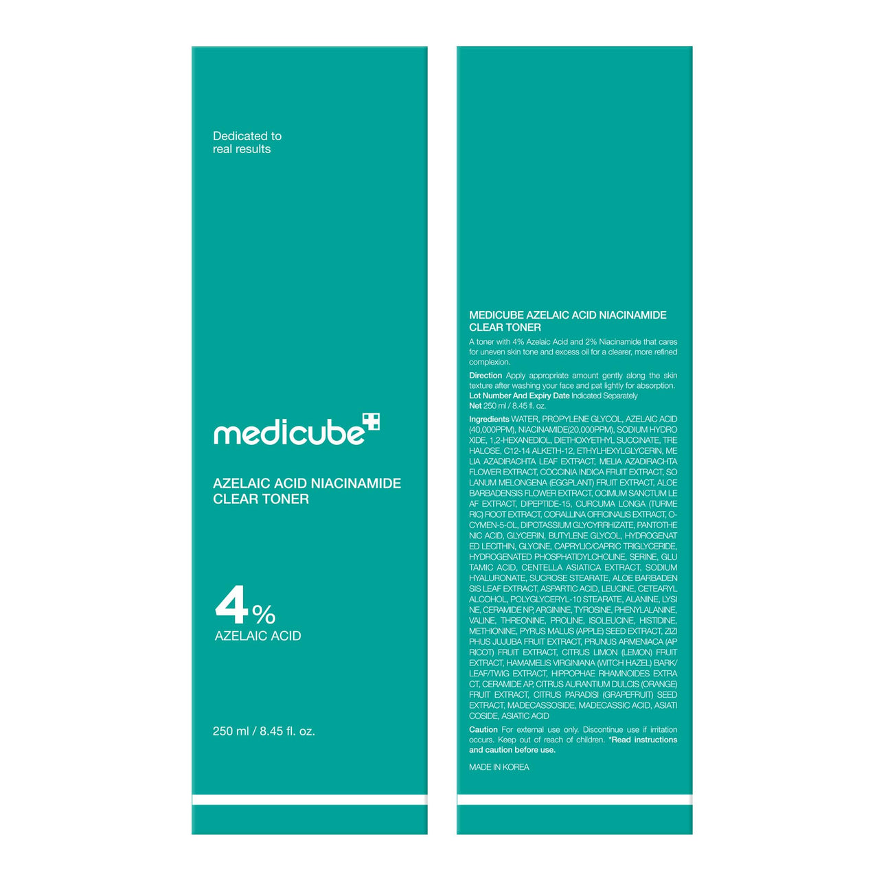 medicube Azelaic Acid Niacinamide Clarifying Toner | Troubled Skin Care, Ideal for Purifying & Calming | 4% Azelaic Acid & 2% Niacinamide| Soothing Daily Toner | Korean Skin Care | 8.45 fl.oz
