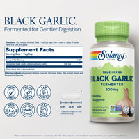 Thumbnail for SOLARAY Black Garlic 500 mg - Fermented for Easier Digestion and Mellow Aftertaste - Antioxidant Garlic Supplements - Non-GMO, Vegan, Lab Verified - 60-Day Guarantee - 50 Servings, 50 VegCaps
