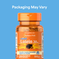 Thumbnail for Puritan's Pride Premium Lutigold Lutein Carotenoid 20mg with Zeaxanthin for Men and Women, Dietary Supplement for Eye Health Support, 8 Month Supply, 120 Easy-to-Swallow Softgels, 2 Pack