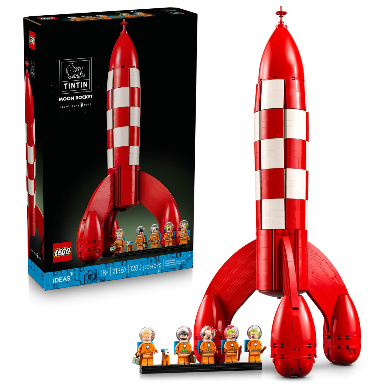 LEGO Ideas Tintin Moon Rocket - Building Set for Adults, Ages 18+ - Collectible Kit for Fans - Bedroom or Home Office Decor - Gifts for Comic Lovers - 21367