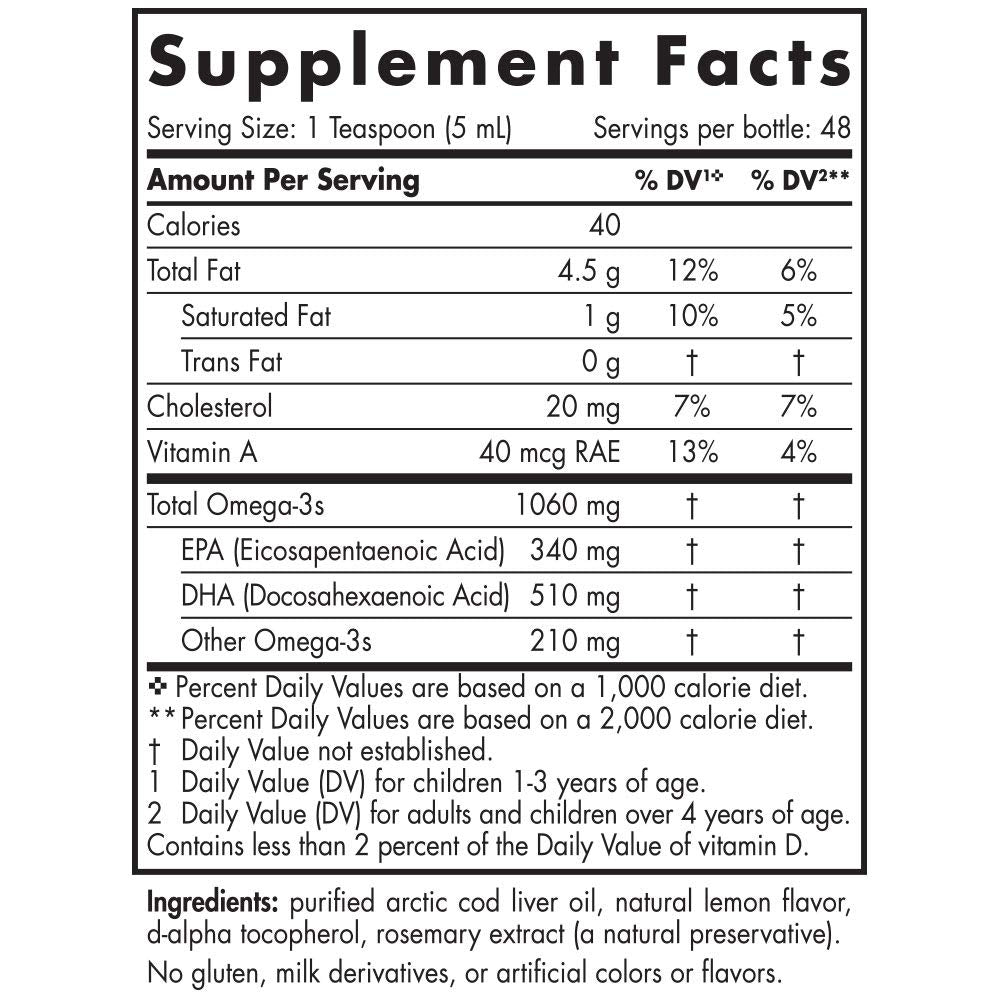 Nordic Naturals CLO Lemon, 8-Ounce Rtl, 0.88 Bottle